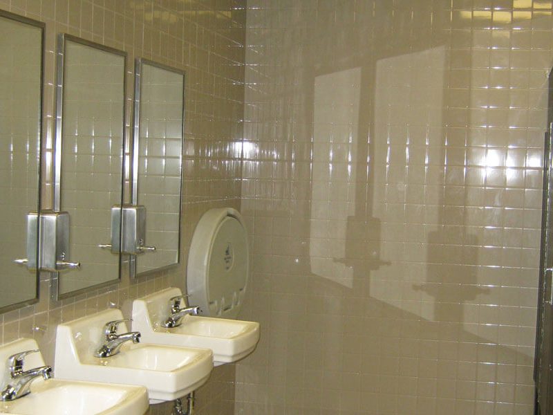 Construction Restroom Interior of Calhoun County Courthouse - Pittsboro, MS by Sanderson Construction