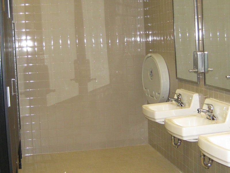 Construction Restroom Interior of Calhoun County Courthouse - Pittsboro, MS by Sanderson Construction
