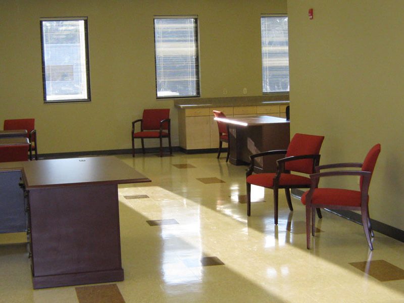 Construction Waiting Area Interior of Calhoun County Courthouse - Pittsboro, MS by Sanderson Construction