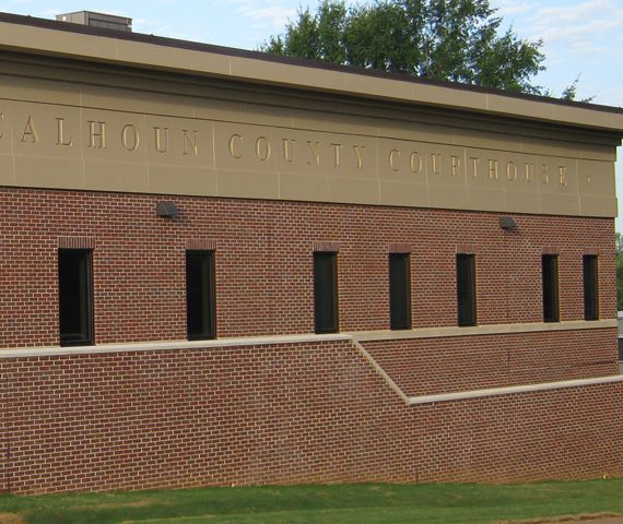 Front Exterior of Calhoun County Courthouse in Pittsboro, MS by Sanderson Construction