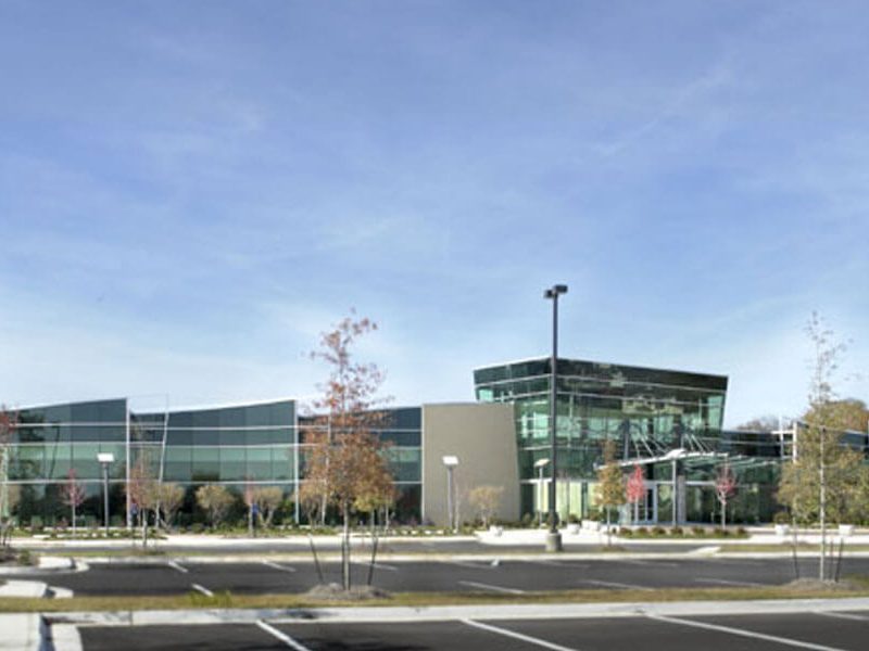Construction Side Front Exterior View of North Mississippi Medical Center Hematology Oncology in Tupelo, MS by Sanderson Construction