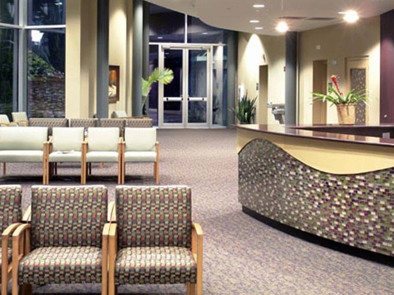 Construction Interior Reception View of North Mississippi Medical Center Hematology Oncology in Tupelo, MS by Sanderson Construction