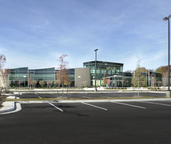 Construction Side Front Exterior View of North Mississippi Medical Center Hematology Oncology in Tupelo, MS by Sanderson Construction